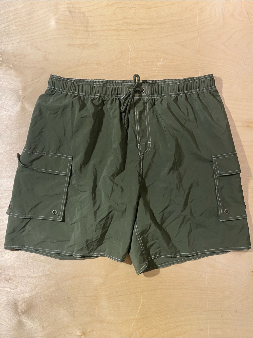 Men's Olive Green Cargo Swim Shorts 3XL (BM)